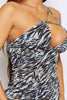 Brown & Blue Animal Print Sheer Cami Dress