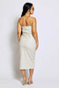 Shape Cream Pu Seam Detail Bandeau Dress