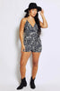 Grey Leopard Woven Cami Playsuit
