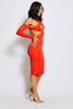 Orange Cold Shoulder Cut Out Long Sleeve Midaxi Dress