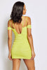 Lime Sheer Cut Out Ruched Cami Dress