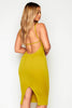 Lime Green Extreme Plunge Cut Out Midi Dress