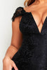 Black Lace Ruffle Bodycon Dress