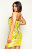 Yellow Contrast Disc Sequin Mini Cami Dress