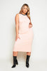 Peach Ribbed Maxi Dress