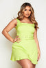 Neon Green Belted Sleeveless Mini Dress