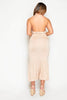 Nude Jersey Halter Neck Maxi Dress