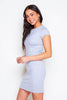 Grey Cup Detail Bodycon T-Shirt Dress