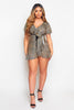 Petite Leopard Frill Wrap Mini Dress