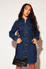 Dark Wash Denim Utility Pocket Dress