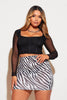 Zebra Printed Jersey Mini Skirt