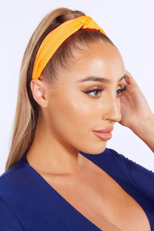 Neon Orange Front Knot Headband