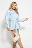 Light Wash Denim Belted Mini Dress