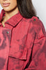 Red Tie Dye Oversized Pocket Draw Cord Jacket