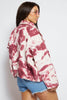 Maroon Tie Dye Oversized Pocket Draw Cord Jacket