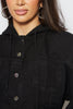 Black Denim Hoodie Batwing Jacket