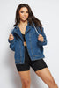 Mid Wash Oversize Urban Hoodied Denim Jacket