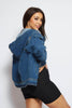 Mid Wash Oversize Urban Hoodied Denim Jacket