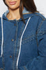 Mid Wash Oversize Urban Hoodied Denim Jacket