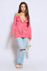Hot Pink Blazer Top with Gold Chain Straps