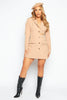 Stone Cut Out Fitted Blazer Dress