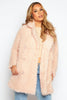 Pink-Oversize-Double-Breasted-Faux-Fur-Jacket