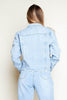 Light Wash Frayed Hem Denim Jacket