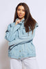 Unisex Oversized Mid Wash Overlay Denim Jacket