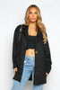 Black Faux Suede Cocoon Coat