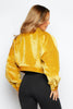 Mustard Cord Cropped Oversize Popper Jacket