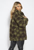 Green Checked Oversize Borg Jacket