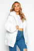 White Oversize Borg Jacket with Front Pockets