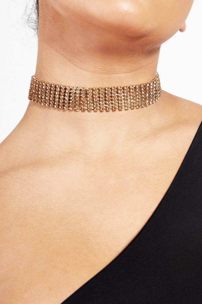 Rose Gold Diamante Choker