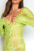 Neon Lime Green Crochet Cotton Dress