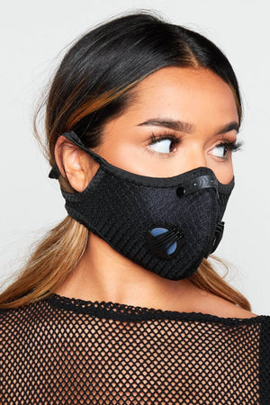 Black Reusable Respirator Face Mask