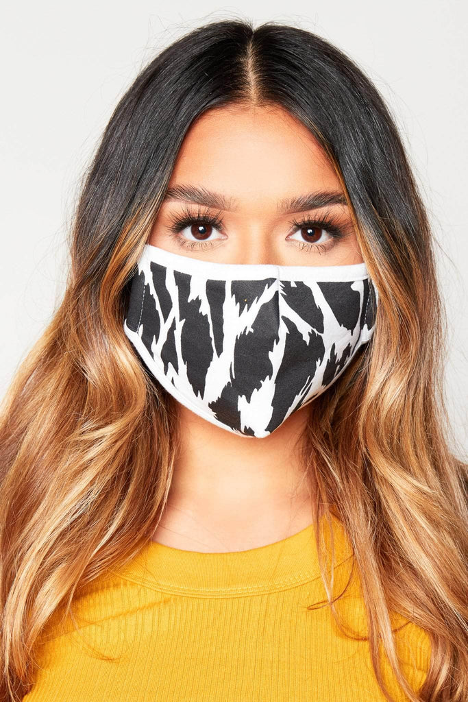 Black & White Cotton Reusable Cloth Face Mask