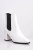 White Pu Pointed Ankle Boots