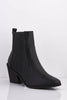 Black Croc Pu Pointed Ankle Boots