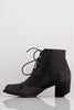 Black Pu Contrast Suede Cut Out Western Boots