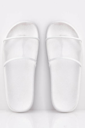 White Sliders with Perspex Strap