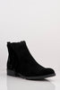 Black Faux Suede Fringe Ankle Boots