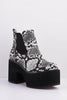 Black Snake Chunky Platform Ankle Boots