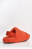 Red Faux Fur Fluffy Strap Back Slippers
