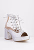 Silver Pu & Perspex Cage Lace Up Boots