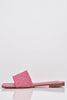 Fuchsia Square Quilted Pu Sliders