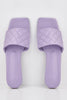 Lilac Square Quilted Pu Sliders