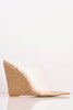 Champagne Patent Dagger Perspex Diamante Wedges