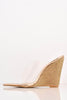 Champagne Patent Dagger Perspex Diamante Wedges