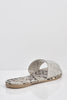 Beige Snake Sliders with Silver Diamante Strap
