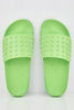 Neon Green Spike Studded Sliders